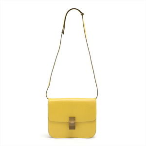 Celine Classic Box Leather Shoulder Bag Yellow